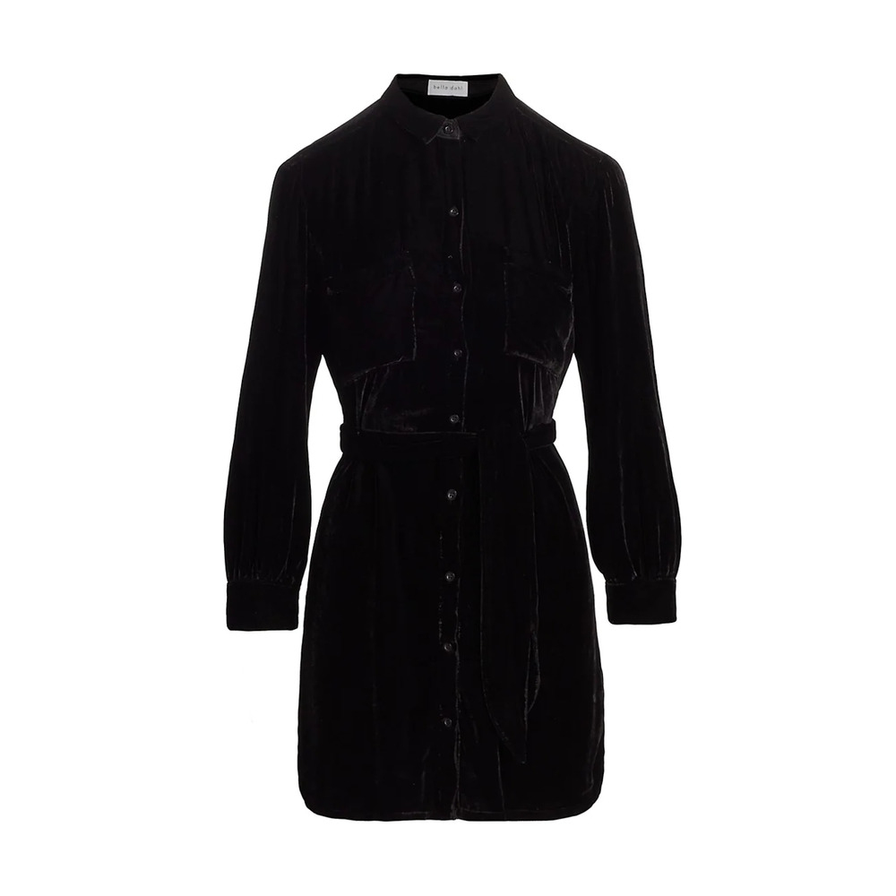 NEW Bella Dahl Black Button Front Long Sleeve Shirt Dress Size L/100%AUTHENTIC